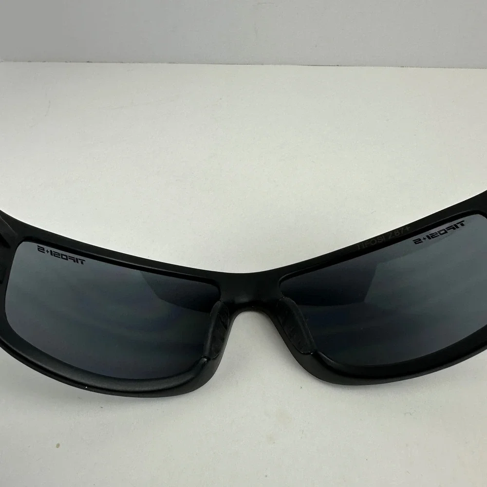 Tifosi Bronx Sunglasses Matte Black Wrap Sport Safety Glasses Z87+ Case Pouch